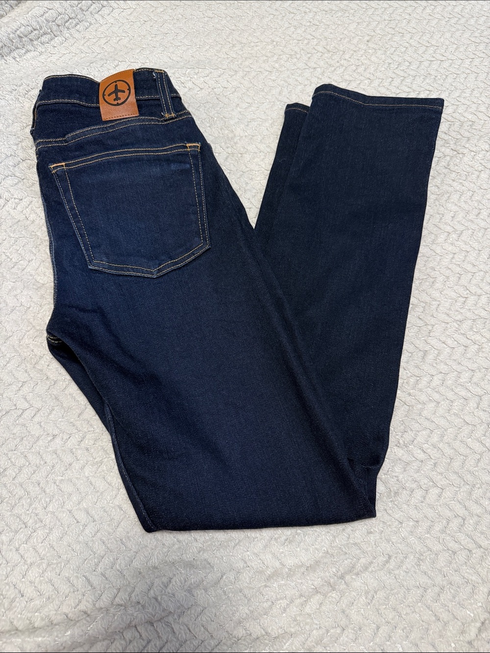 Aviator size 25 Dark Wash Jeans with Leather Logo Patch
